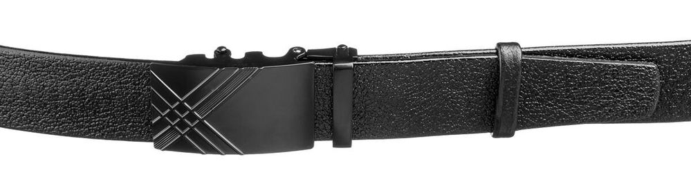 Leather Belt for Men with Automatic Buckle - Black Casual Jean Men's Belt - Shvigel 17350