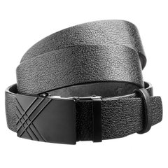Leather Belt for Men with Automatic Buckle - Black Casual Jean Men's Belt - Shvigel 17350