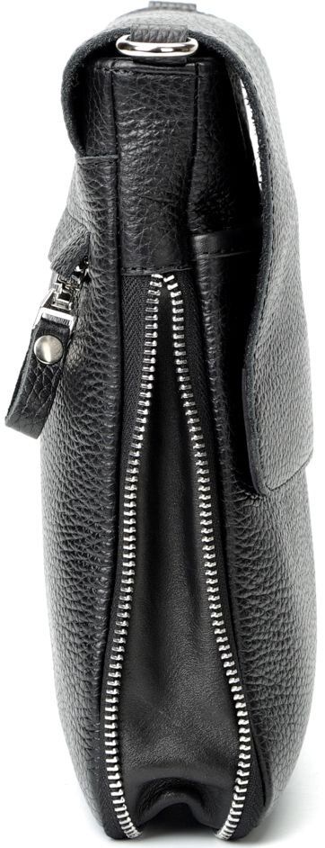 Genuine Leather Men's Bag - Black - Shvigel 11016