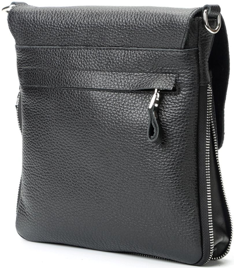 Genuine Leather Men's Bag - Black - Shvigel 11016