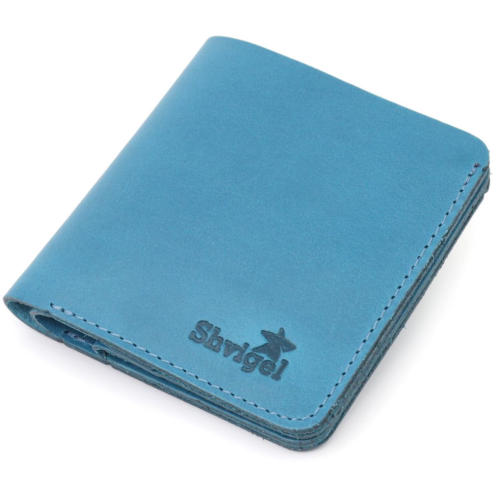 Shvigel Vintage Leather Wallet 16605 Blue