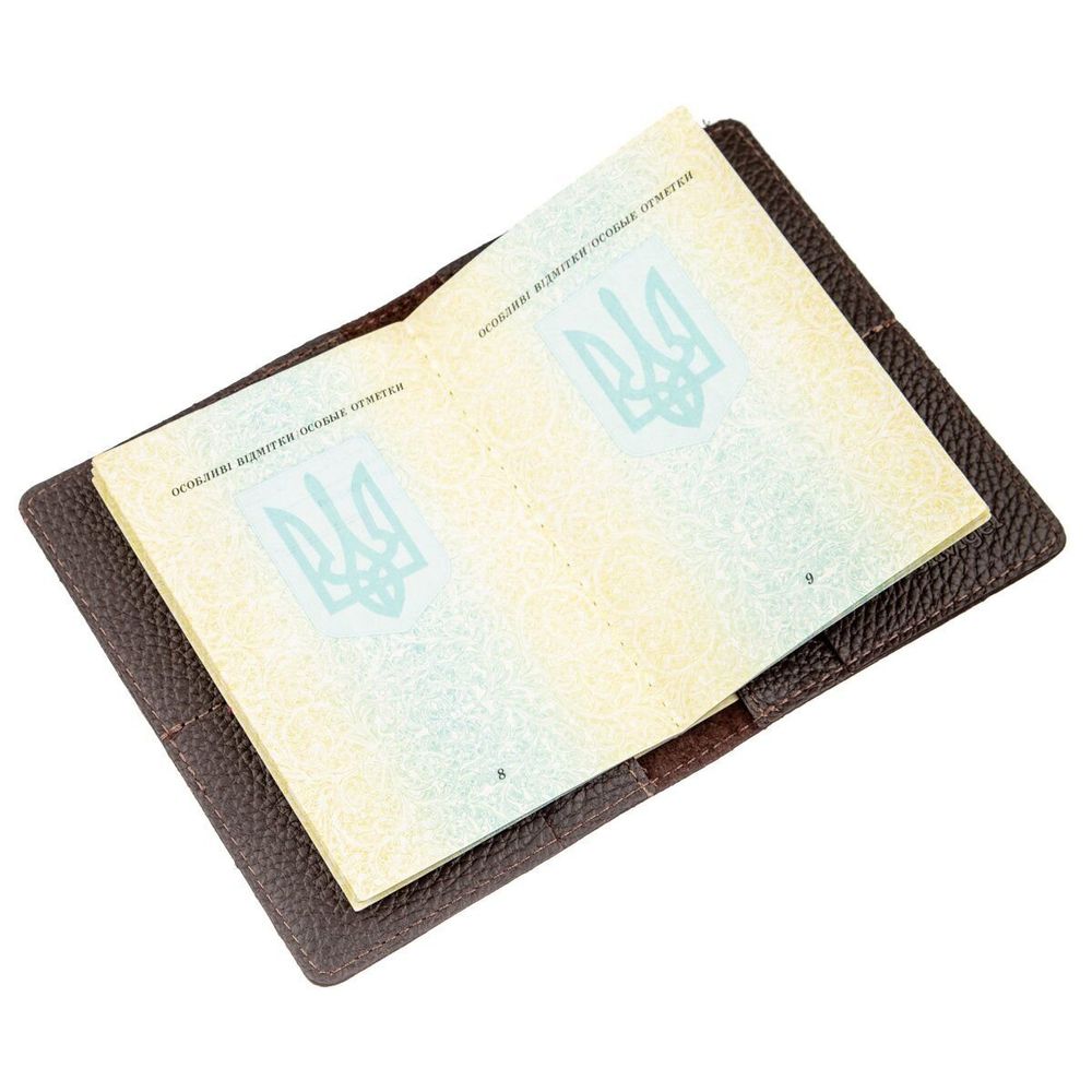 Бумажник-обложка для паспорта Shvigel 13960 кожаная Коричневая