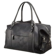 Leather Duffel Travel Bag - Sports Gym Bag - Weekender Overnight Luggage Black - Shvigel 15302