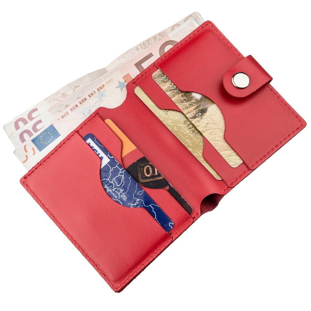 Genuine Leather Wallet for Women - Red Women's Wallet - Slim Leather Wallet - Shvigel 16223