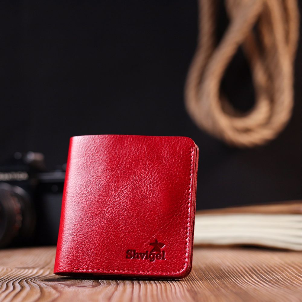 Women's small leather wallet Shvigel 16607 Red