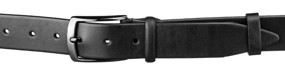 Leather men's belt - Black - SHVIGEL 15268