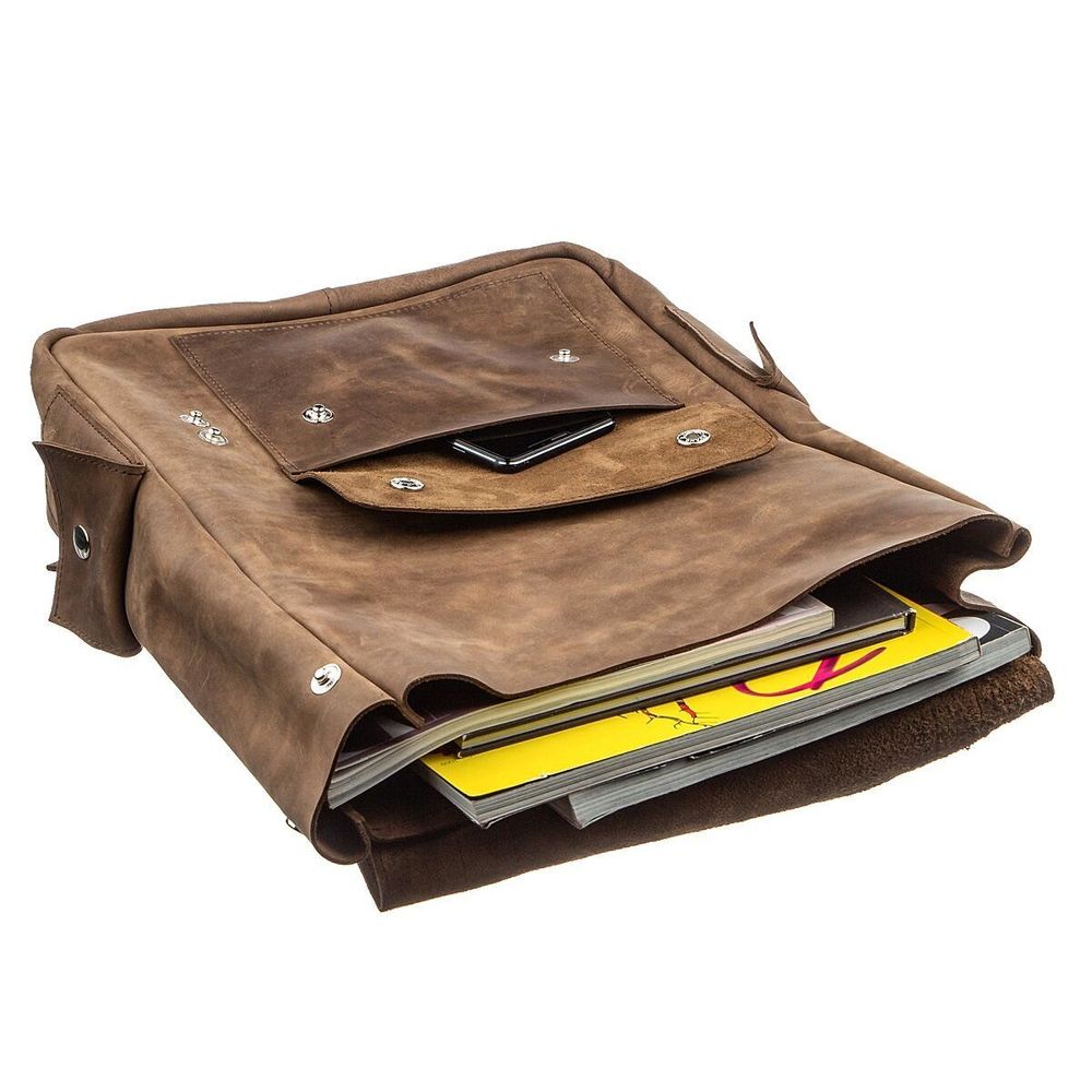 Vintage Leather Backpack - Brown Vintage - Laptop Backpack 13' - Shvigel 13947