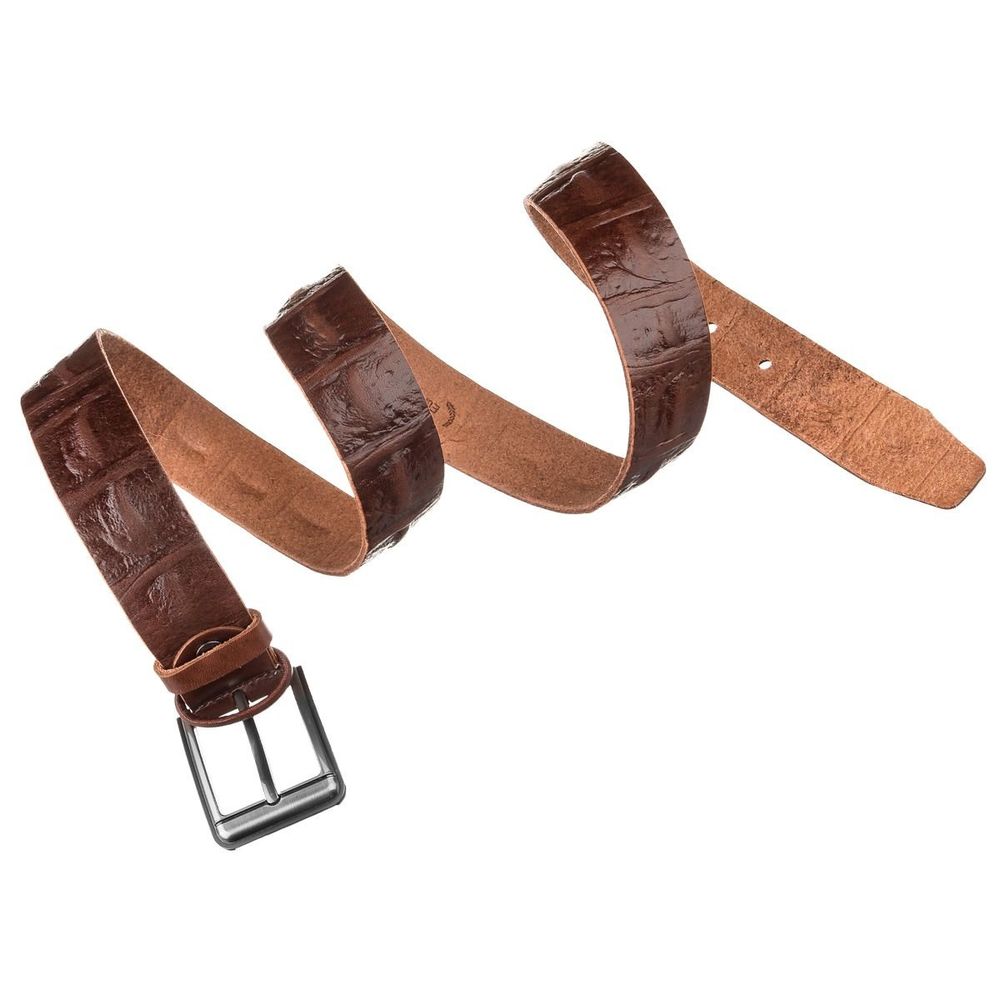 Genuine leather men's belt - Brown - SHVIGEL 15269