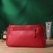 Bright Baguette Bag with Chain and Detachable Strap, SHVIGEL 22836, Red, Natural Leather