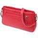 Bright Baguette Bag with Chain and Detachable Strap, SHVIGEL 22836, Red, Natural Leather