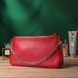 Bright Baguette Bag with Chain and Detachable Strap, SHVIGEL 22836, Red, Natural Leather