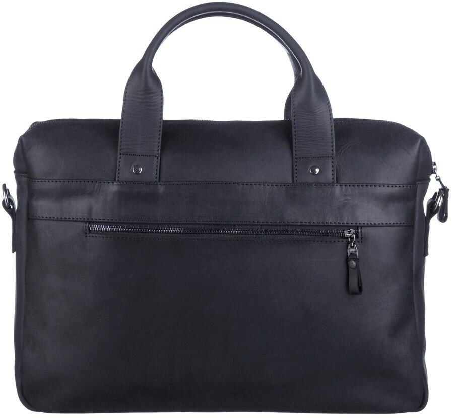 Vintage Leather Bag for Laptop - Black - Shvigel 11035