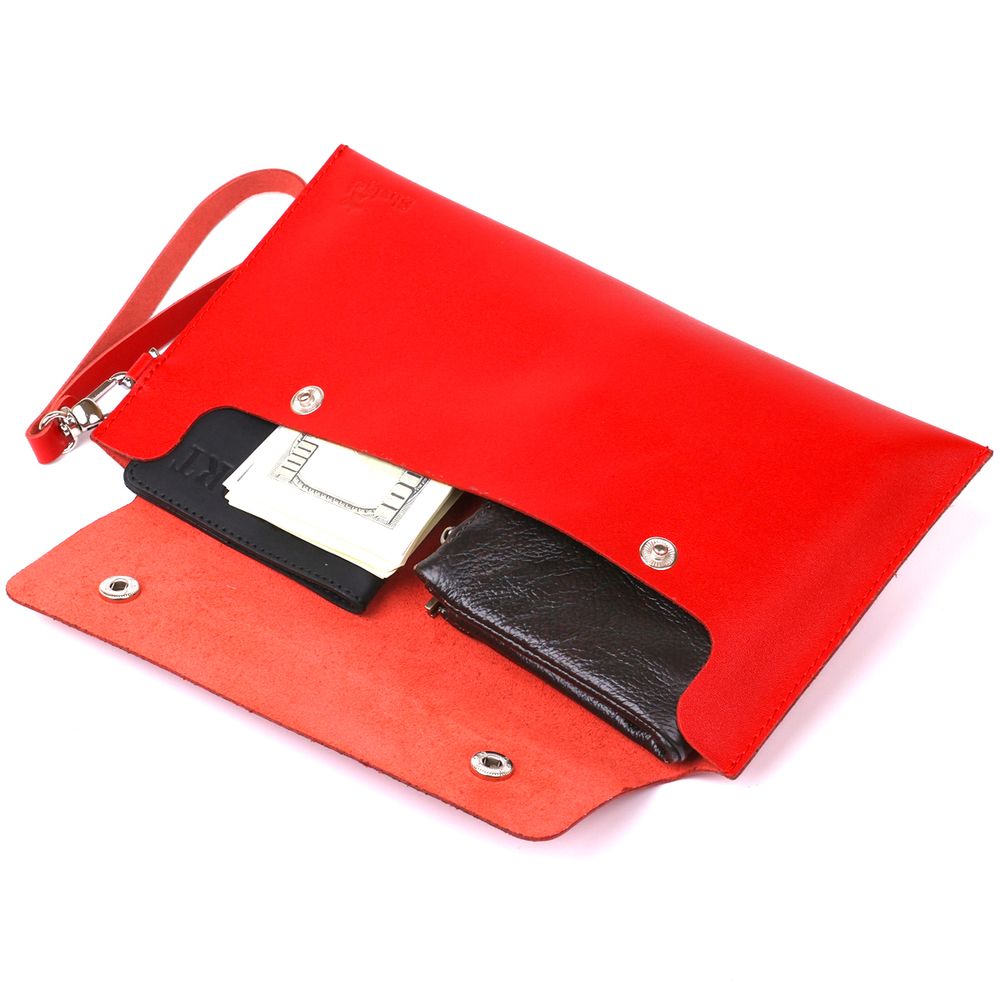 Women's leather cosmetics bag Shvigel 16421 red