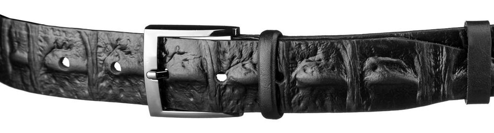 Genuine leather men's belt - Black - SHVIGEL 15270