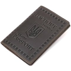 Leather cover for passport of European quality Shvigel 16132 Gray