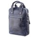 Men's Vertical Bag for Documets - Leather - Blue - Shvigel 11169