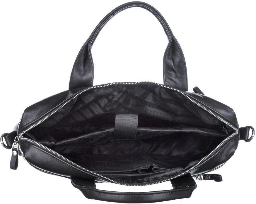 Laptop Bag - Genuine Leather - Black - Shvigel 11036