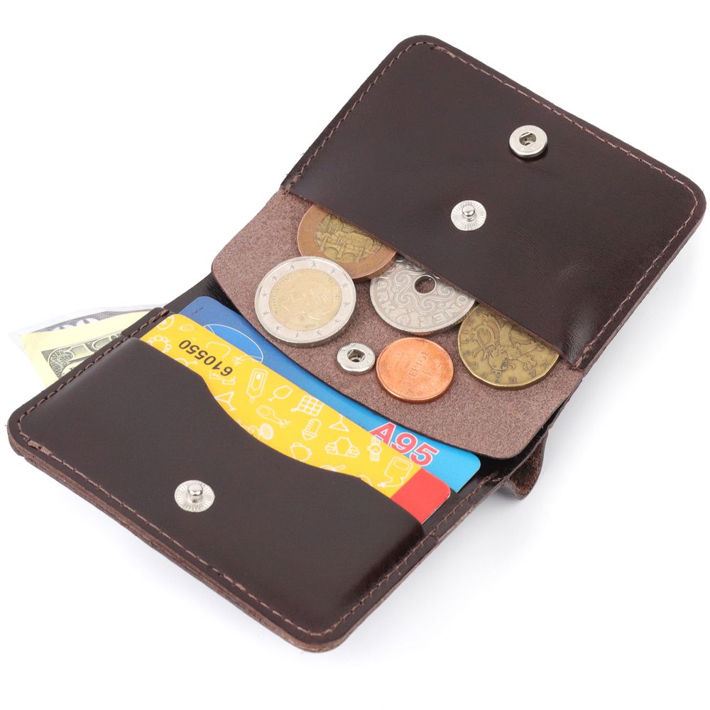 Stylish leather wallet for men Shvigel 16610 Brown