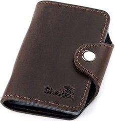 Long Business Card Holder - Genuine Leather - Brown - Shvigel 13908