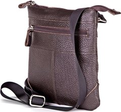 Slim crossbody bag - Genuine leather - Brown - SHVIGEL 11014, Коричневый