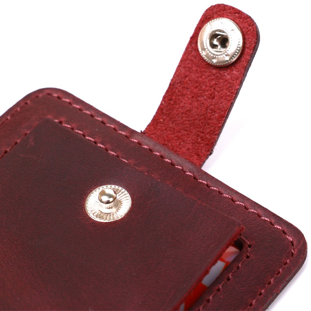 Matte vintage leather tag for suitcase Shvigel 16558 Burgundy