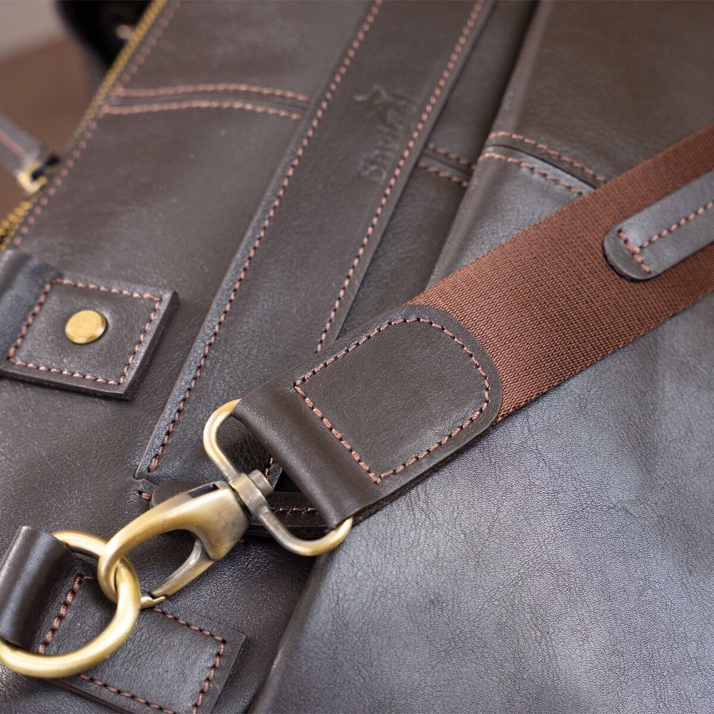 Smooth leather laptop bag SHVIGEL 11247 Brown
