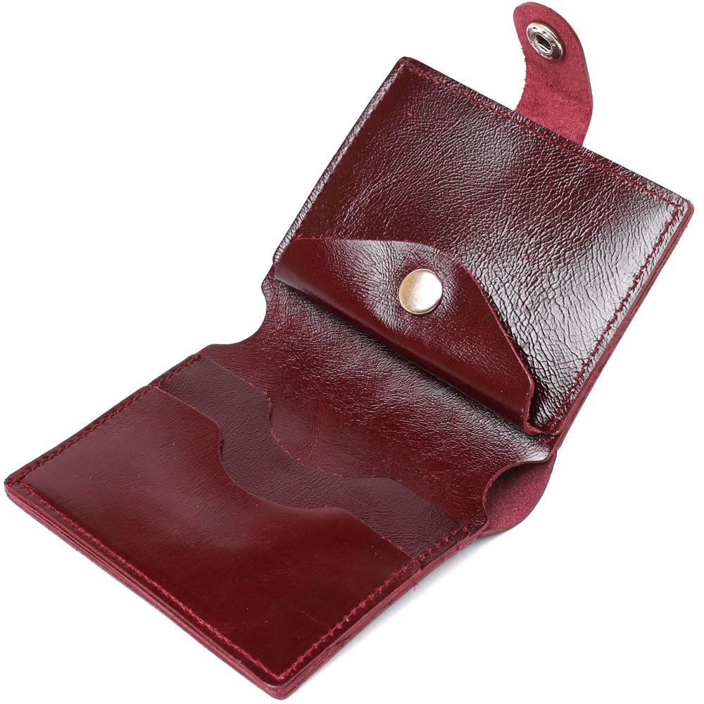 Women's glossy leather wallet Shvigel 16484 Burgundy