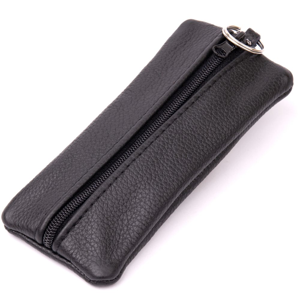 Spacious leather key holder Shvigel 15310 Black