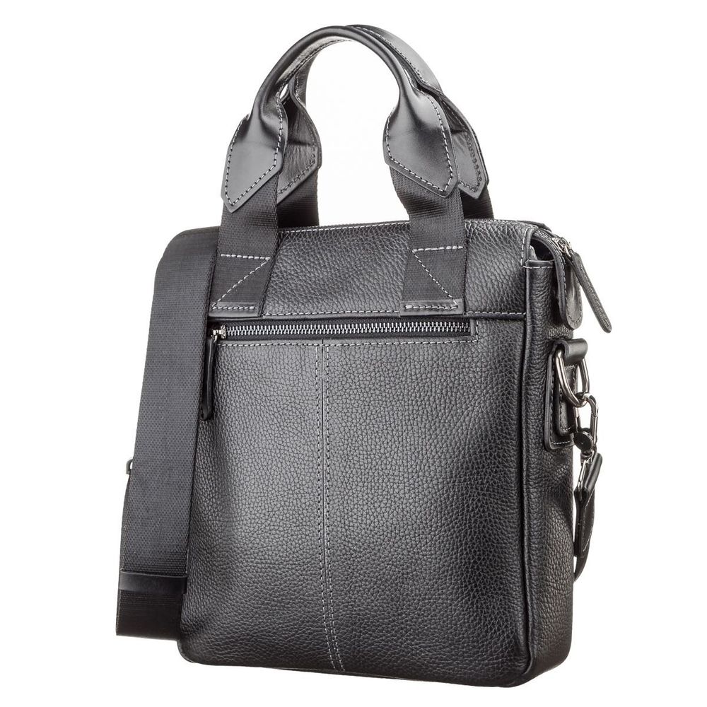 Black Leather Bag for Men - Shvigel 11121