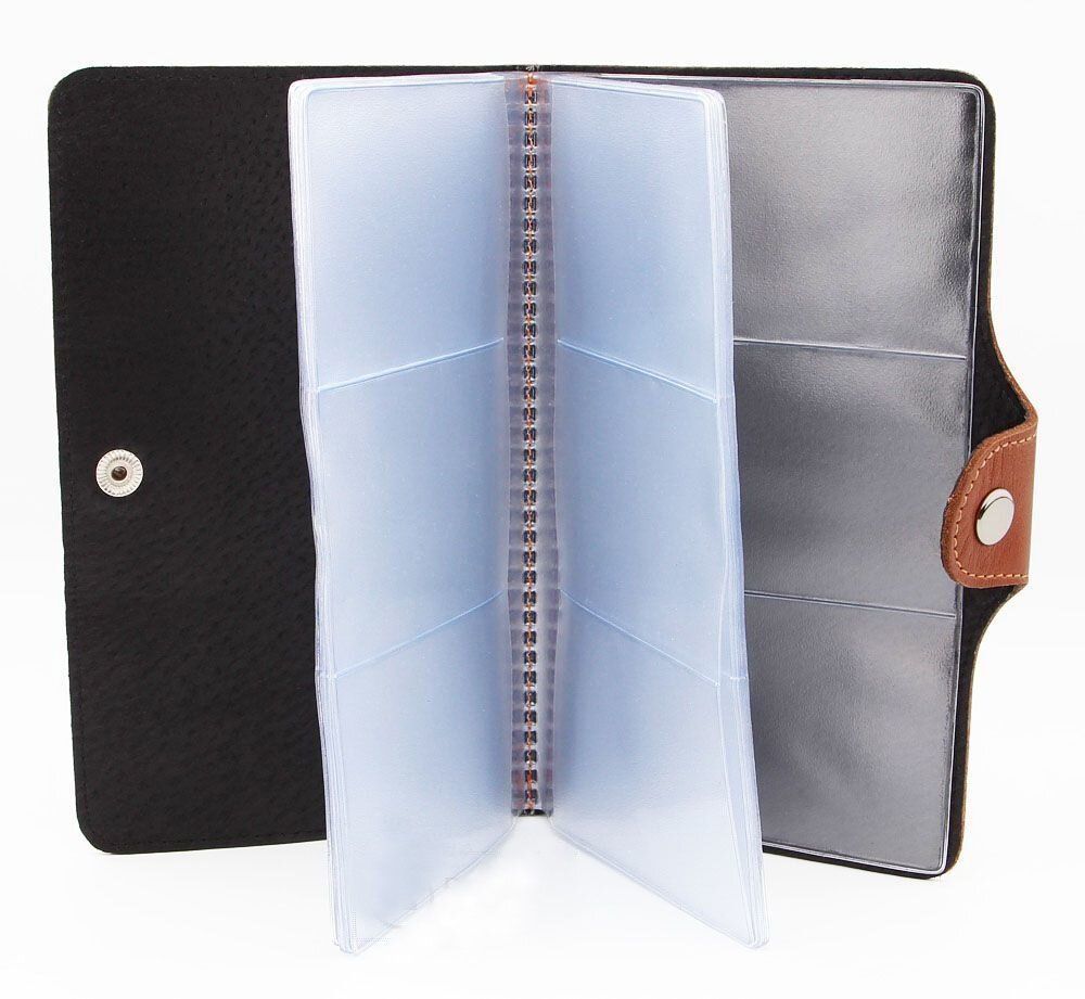 Leather Business Card Holder - Brown - Shvigel - 00352