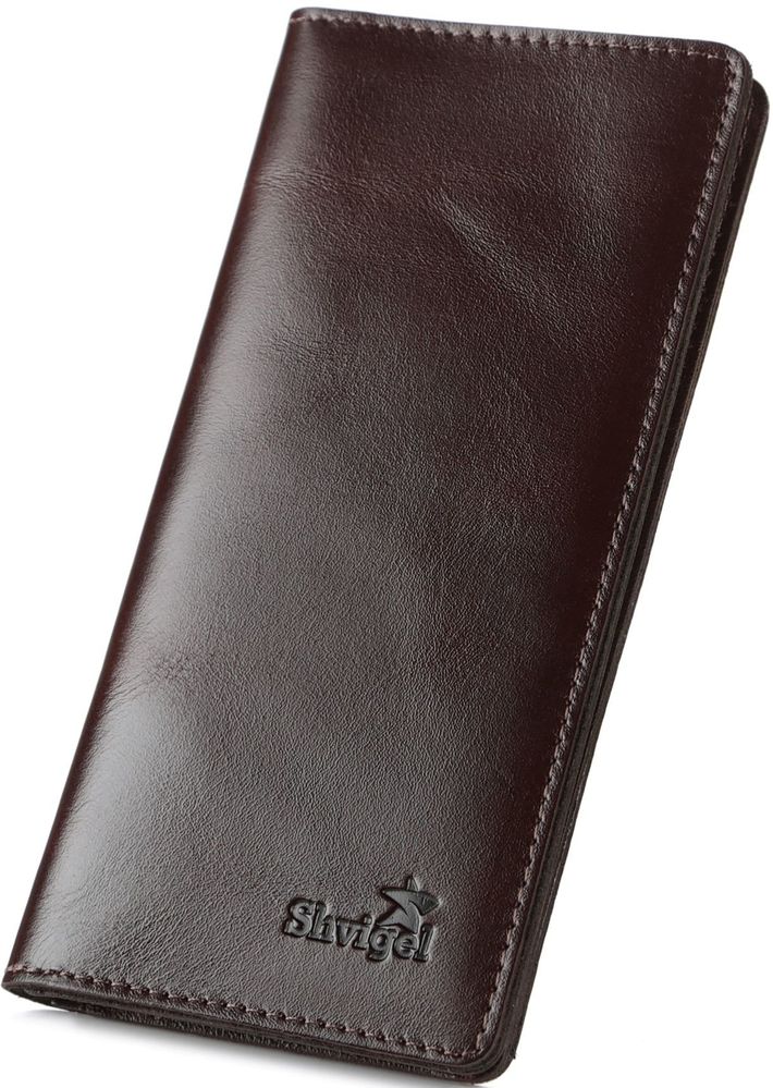 Bifold long wallet - Genuine leather - Brown - SHVIGEL 16153