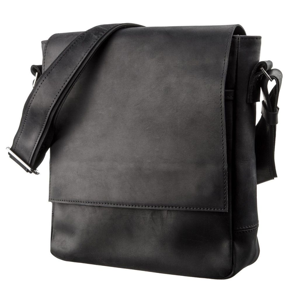 Vintage Leather Men's Bag - Black - Shvigel 11172