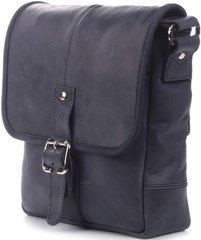 Men's Leather Shoulder Bag - Vintage Blue - SHVIGEL 11015, Синий