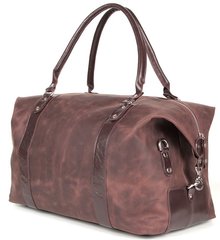 Leather Weekender Duffel Travel Bag - Sports Bag - SHVIGEL 00885, Коричневый