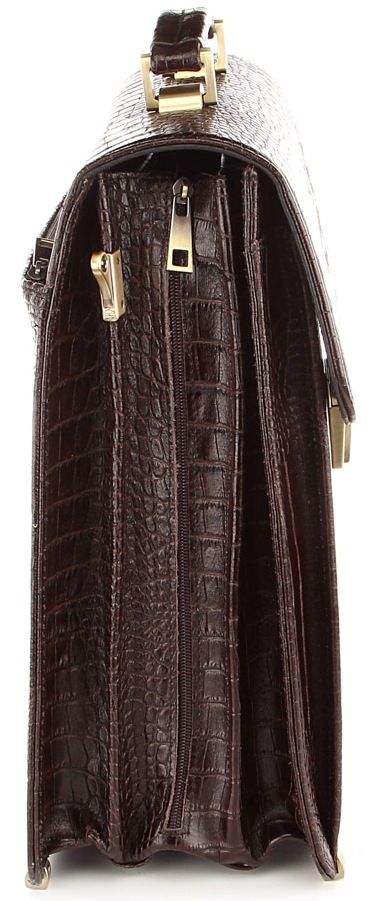 Briefcase SHVIGEL 00361 made of genuine leather Brown