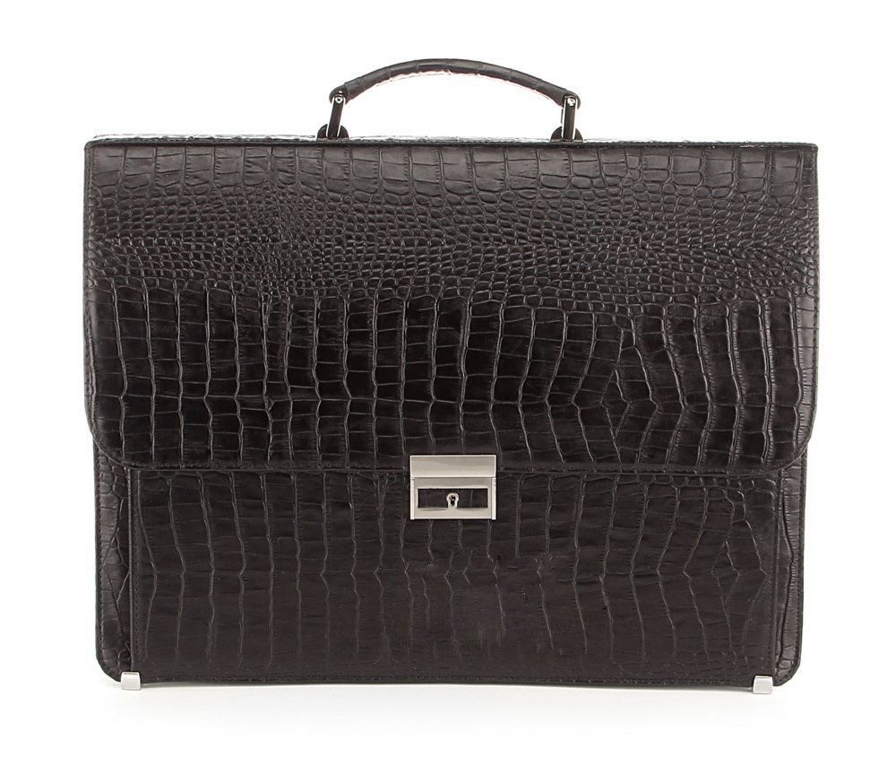 Business briefcase SHVIGEL 00362 made of genuine leather Black