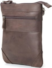 Slim crossbody bag - Genuine leather - Vintage brown - SHVIGEL - 11018, Коричневый