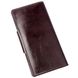 Long Leather Bifold Wallet for Men - Big Checkbook Holder Organizer - Vintage Dark Glossy Brown - Shvigel 16171