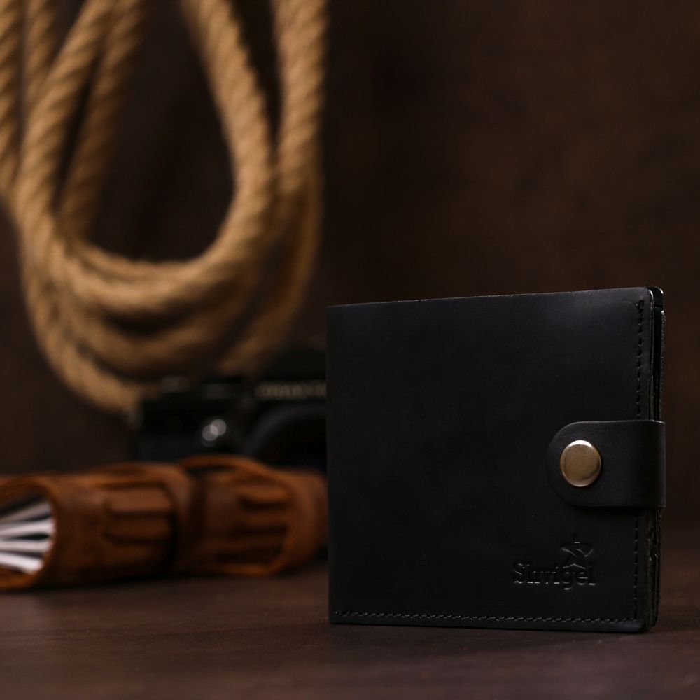 Matte Men's Vintage Wallet Shvigel 16453 Black