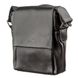 Bag for Men from two types of Genuine Leather - Black - Shvigel 11174