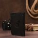 Leather passport cover with card and frame SHVIGEL 13982 Black