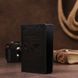 Leather passport cover with card and frame SHVIGEL 13982 Black