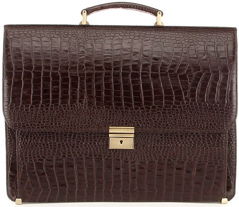 Business briefcase SHVIGEL 00363 made of genuine leather Brown