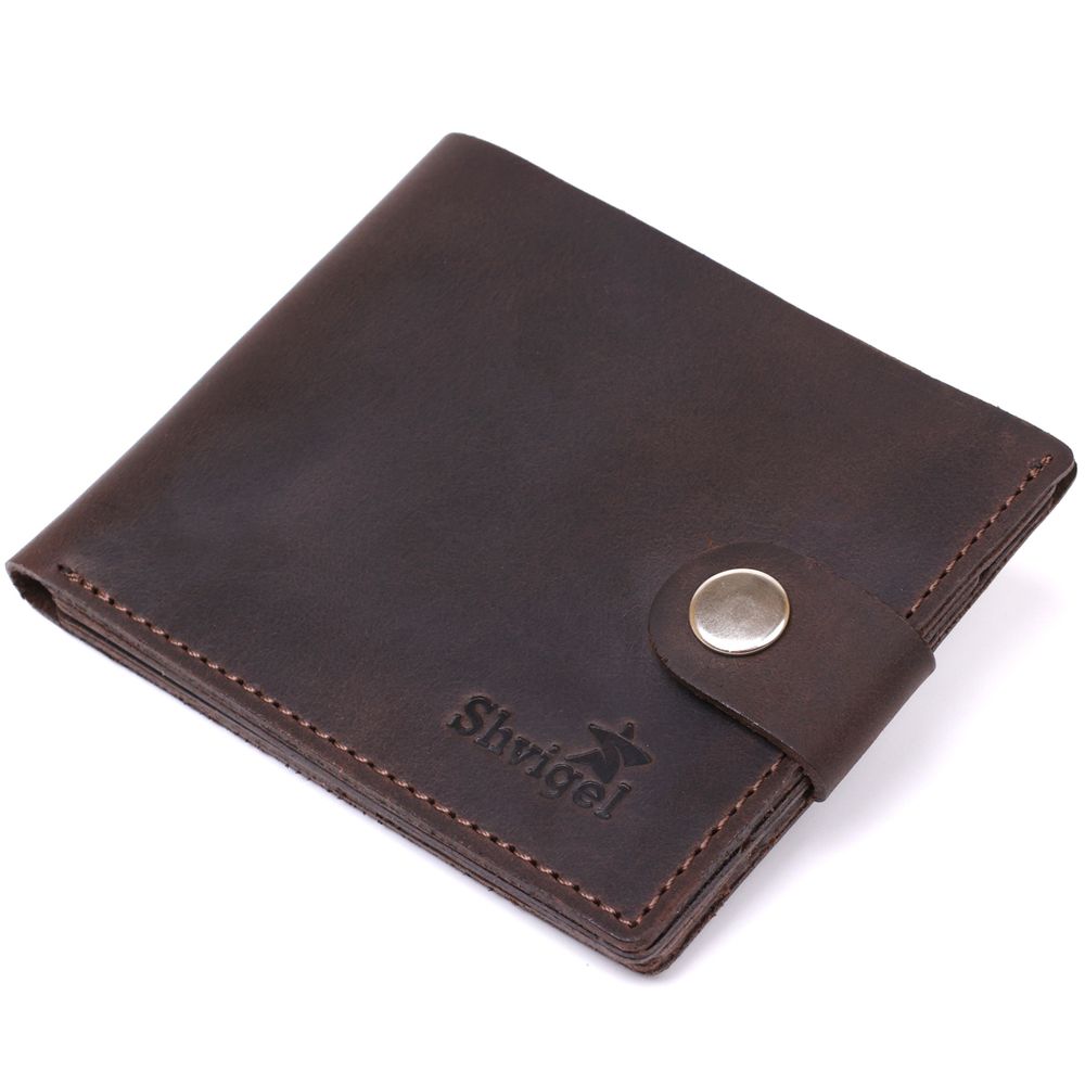 Matte Vintage Wallet for Men Shvigel 16454 Brown