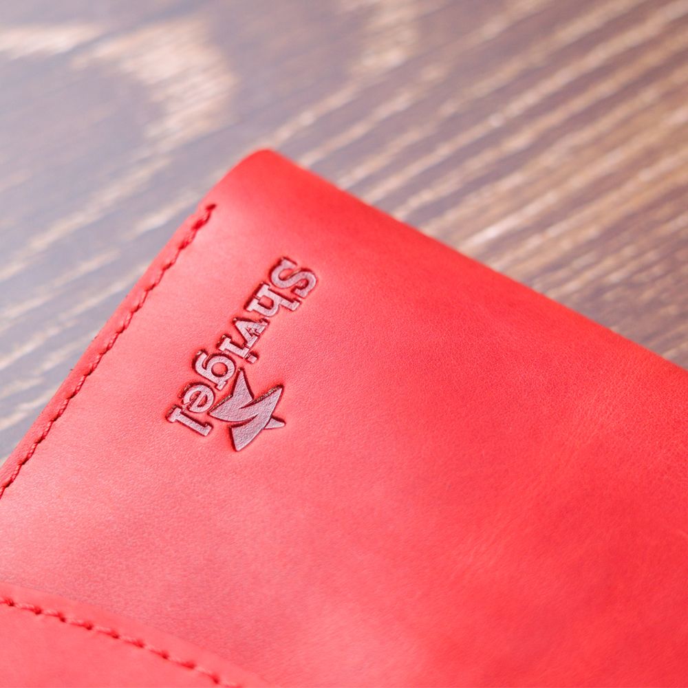 Women's Vintage Leather Wallet Shvigel 16614 Red