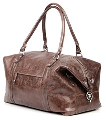 Travel duffel bag - genuine leather sports bag - SHVIGEL 00905, Коричневый