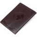 Leather passport cover with card and frame SHVIGEL 13983 Brown