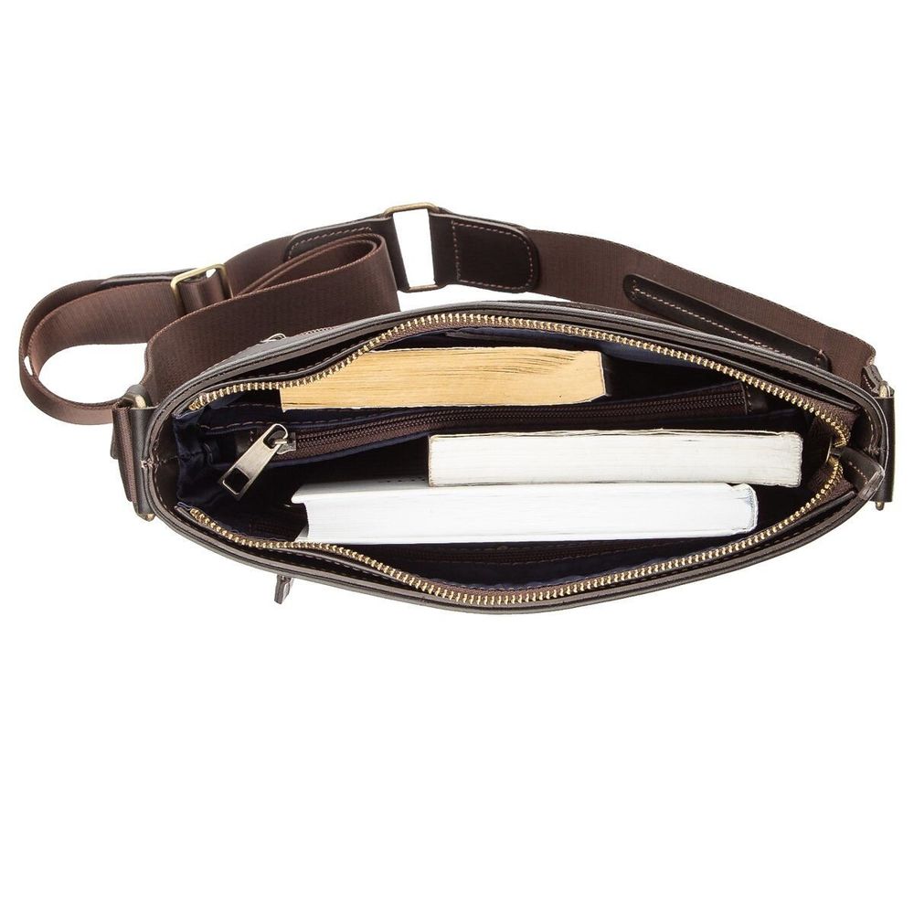 Bag for Men - Smooth Genuine Leather - Brown Shvigel 11178