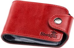 Vertical Leather Business Card Holder - Red - Shvigel 13913