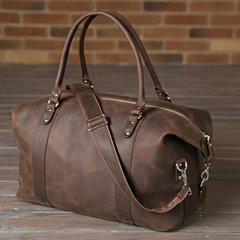 Leather Duffel Travel Bag - Brown Vintage - Gym Bag - SHVIGEL 11019, Коричневый